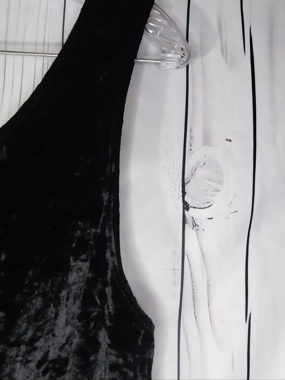 Origami By Vivien Black Crushed Velvet Boho Whimsigoth Top - Picture 2 of 9
